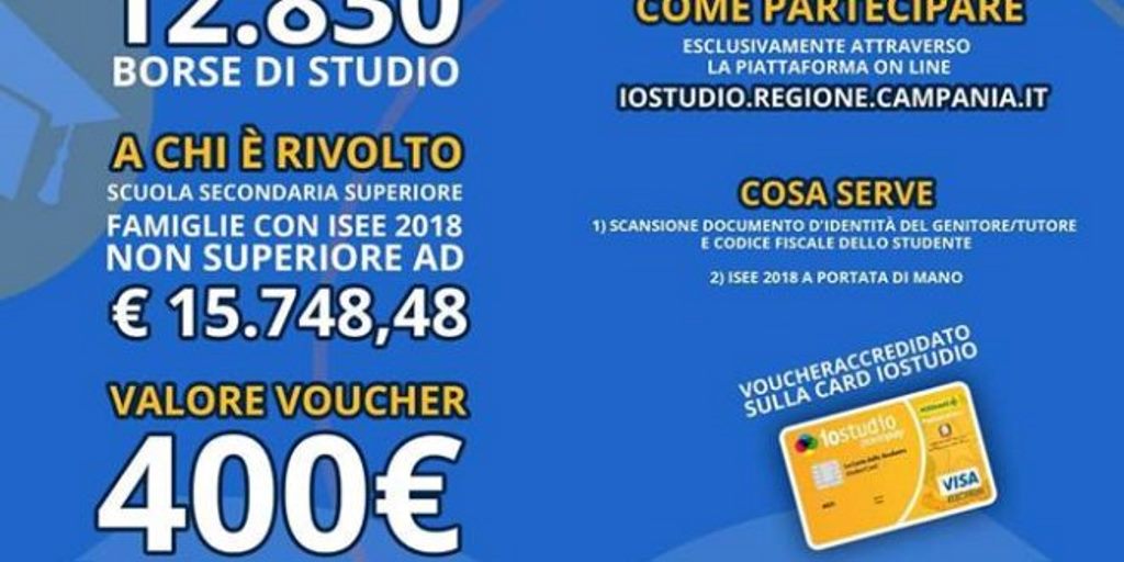 CASERTA. Borse di studio in Campania, per la domanda c’è tempo fino al 30 marzo BelVederenews
