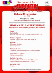 Santa Maria CV. Dems Campania: La riforma della Prescrizione