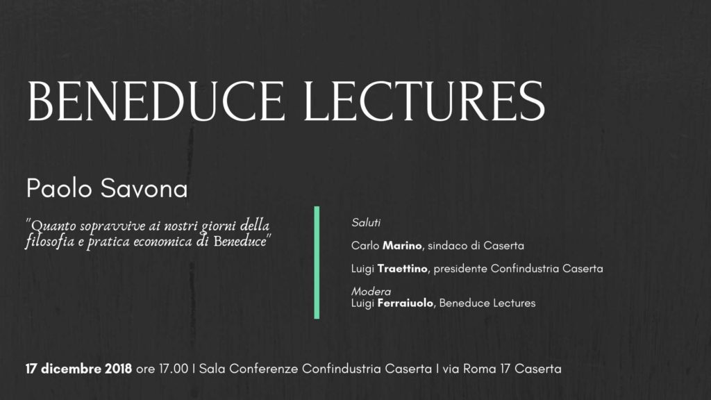 Caserta. Il Ministro Paolo Savona in Confindustria Caserta per la prima di "Beneduce Lectures"