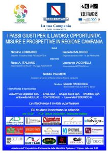 Campania, iniziativa: “I passi giusti per il lavoro: opportunità, misure e prospettive in Regione Campania”