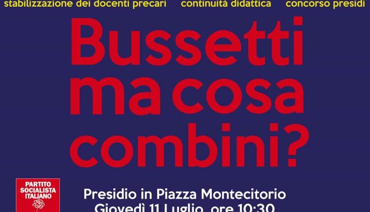 PSI. Giovedì il sit-in in piazza Montecitorio contro un Governo che sta giocando sul futuro della scuola e degli insegnanti